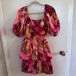 Vibrant Pink Floral Dress